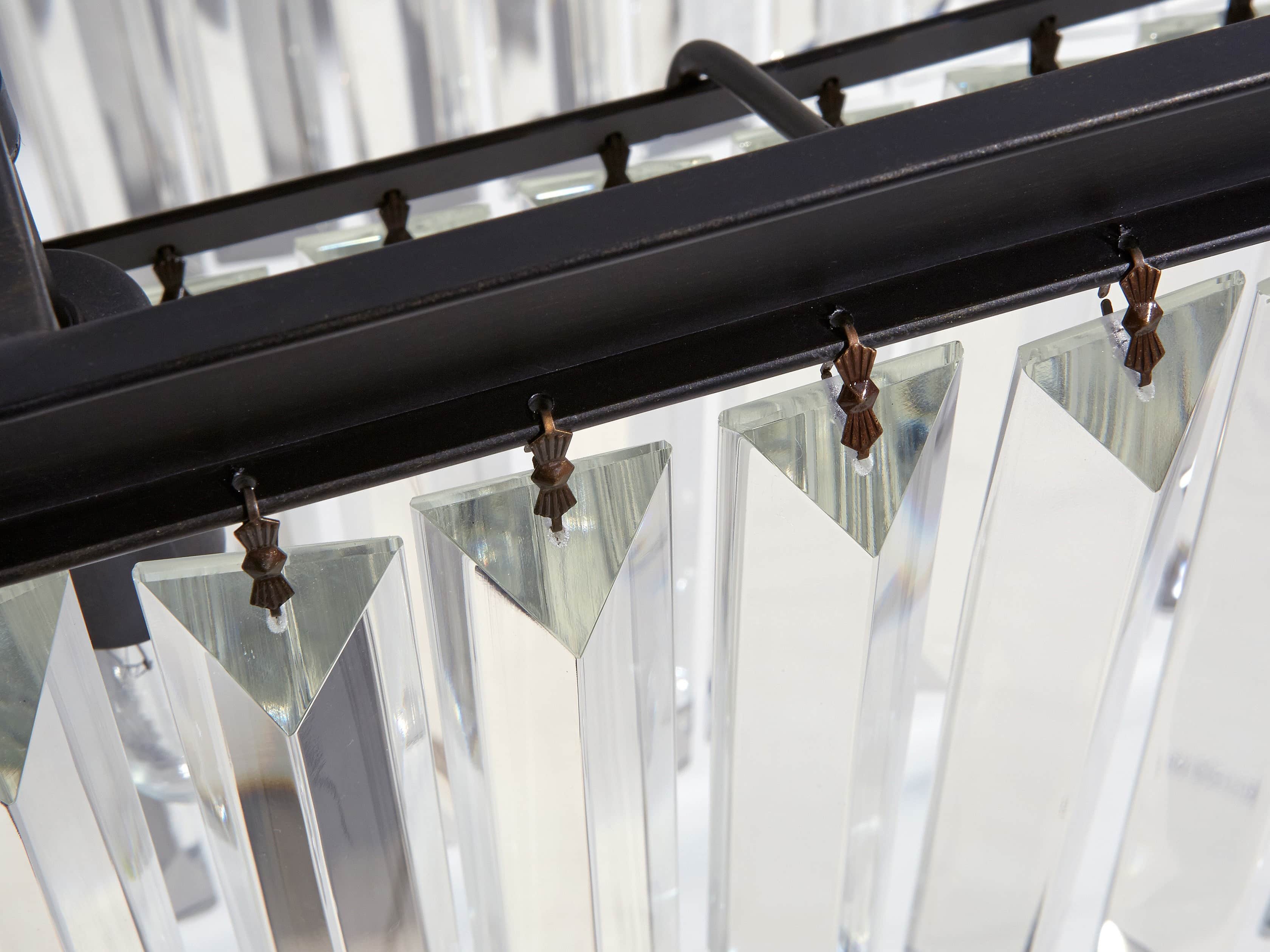 Leyland Faceted Deco Tiered Rectangular Chandelier - Image 6