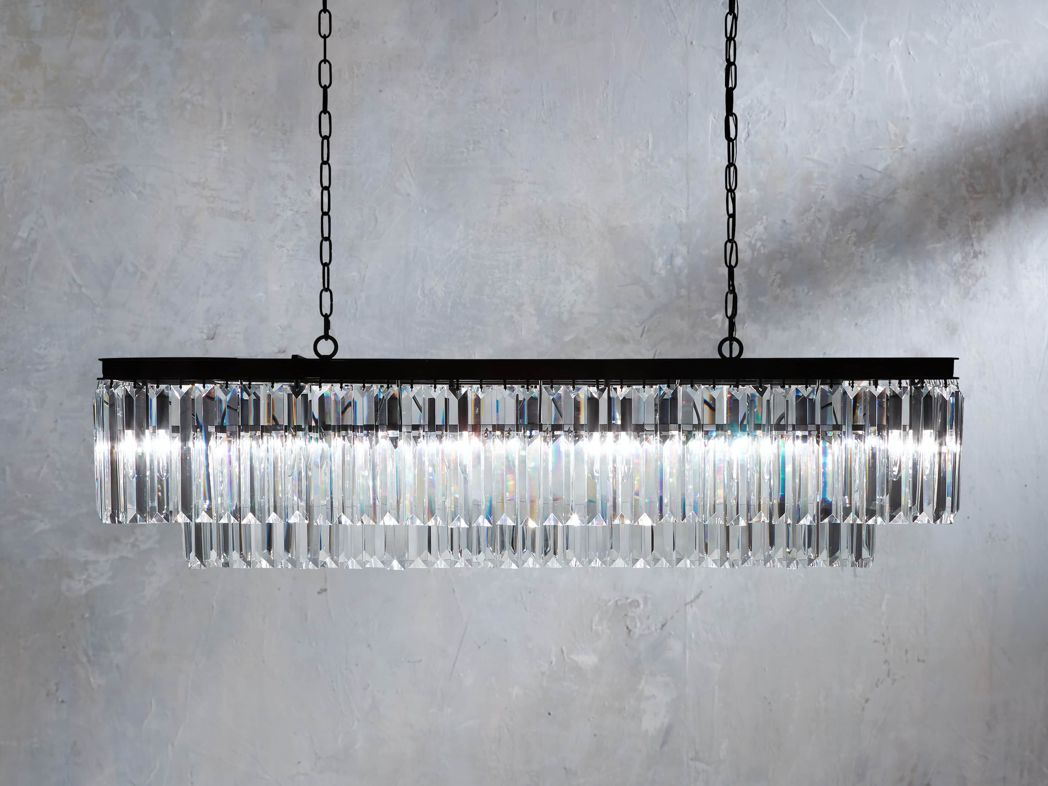 Leyland Prism Crystal Tiered Rectangular Chandelier - Image 5