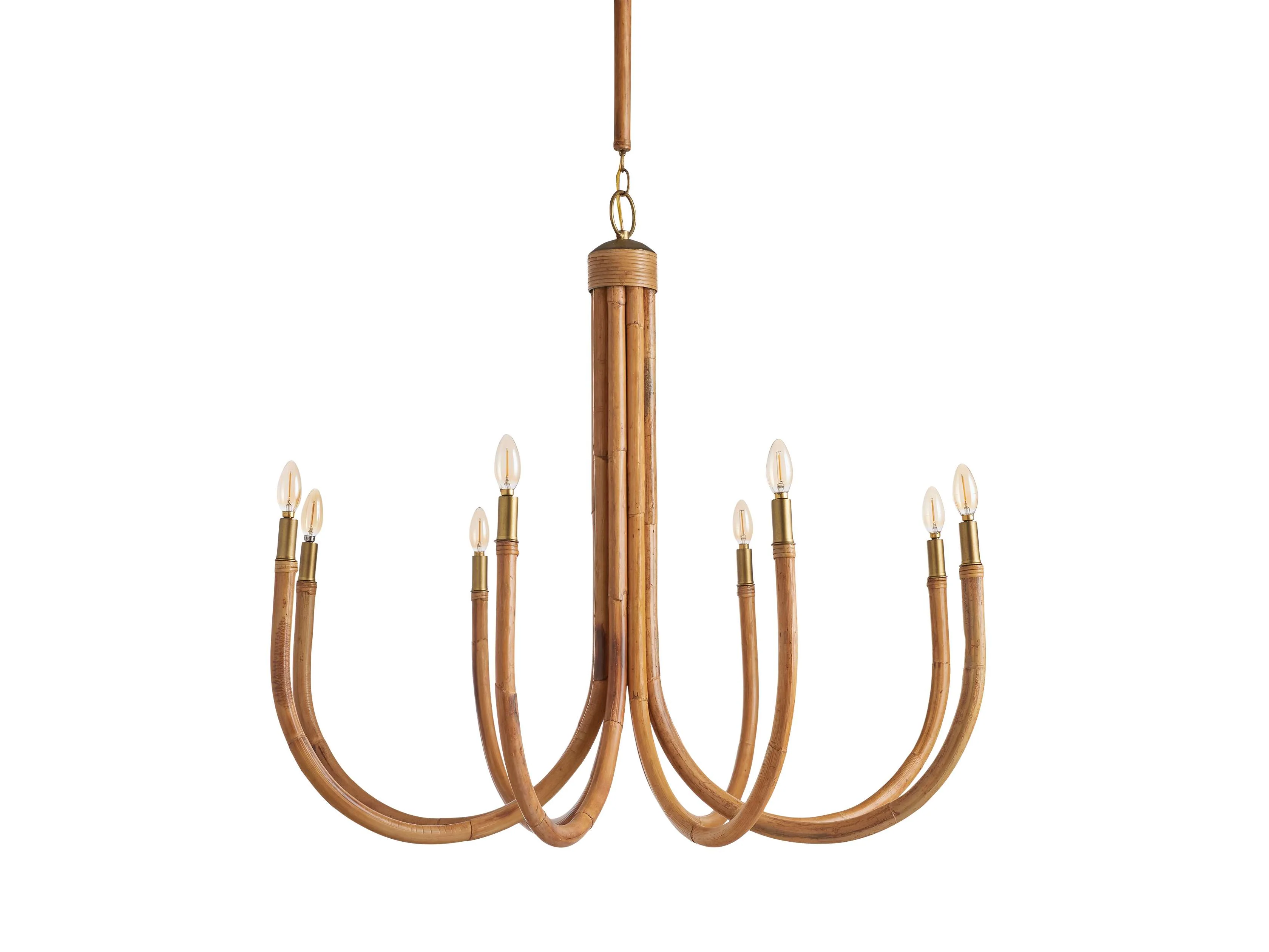 Ravda Woven Rattan Round Chandelier - Image 5