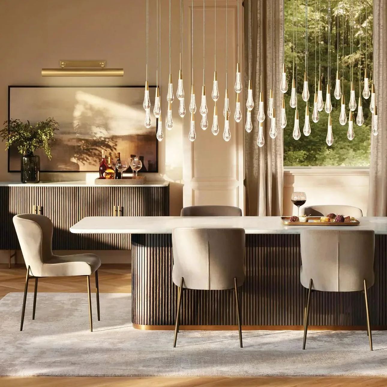 Soltaire Raindrop Crystal Linear Chandelier - Image 81
