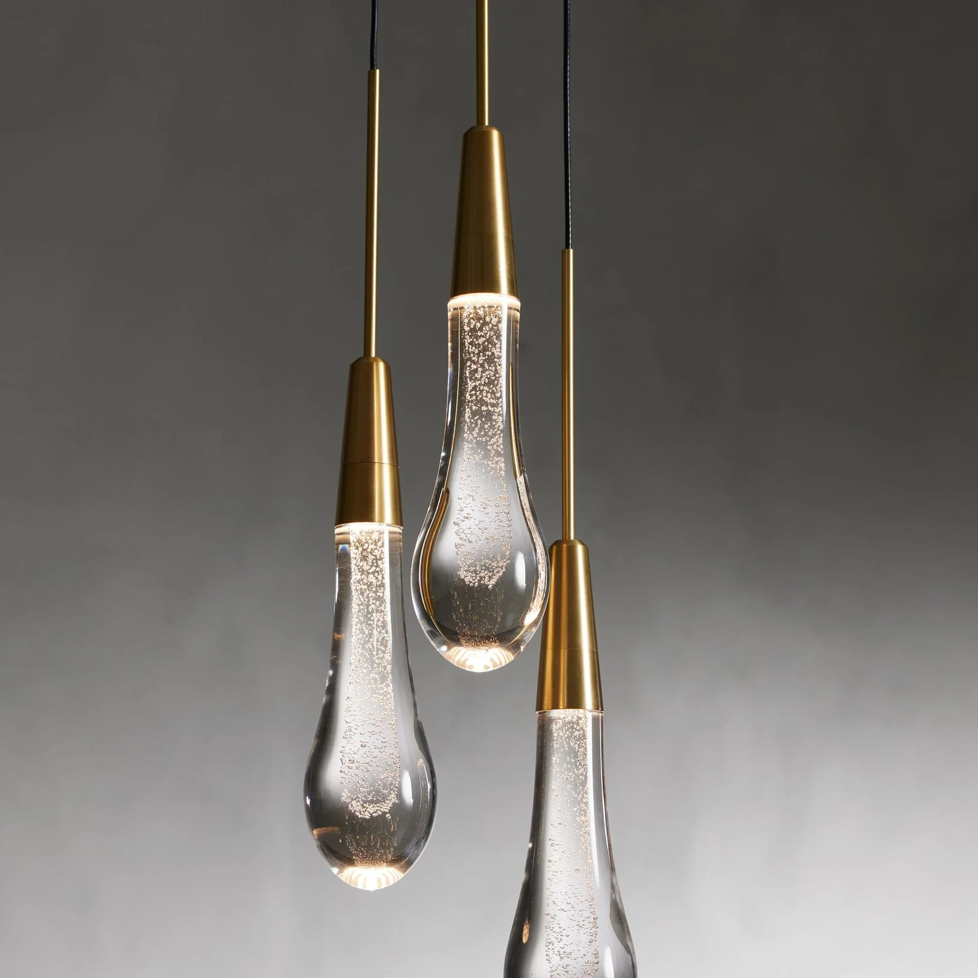 Soltaire Raindrop Glass Cluster Pendant Light - Image 8