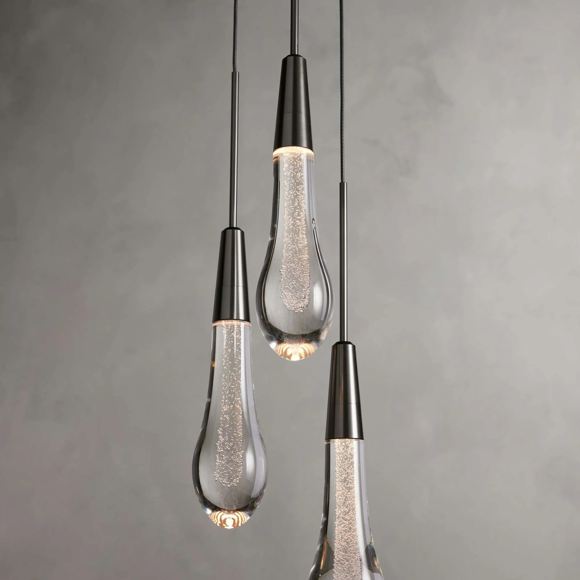 Soltaire Raindrop Glass Cluster Pendant Light - Image 9
