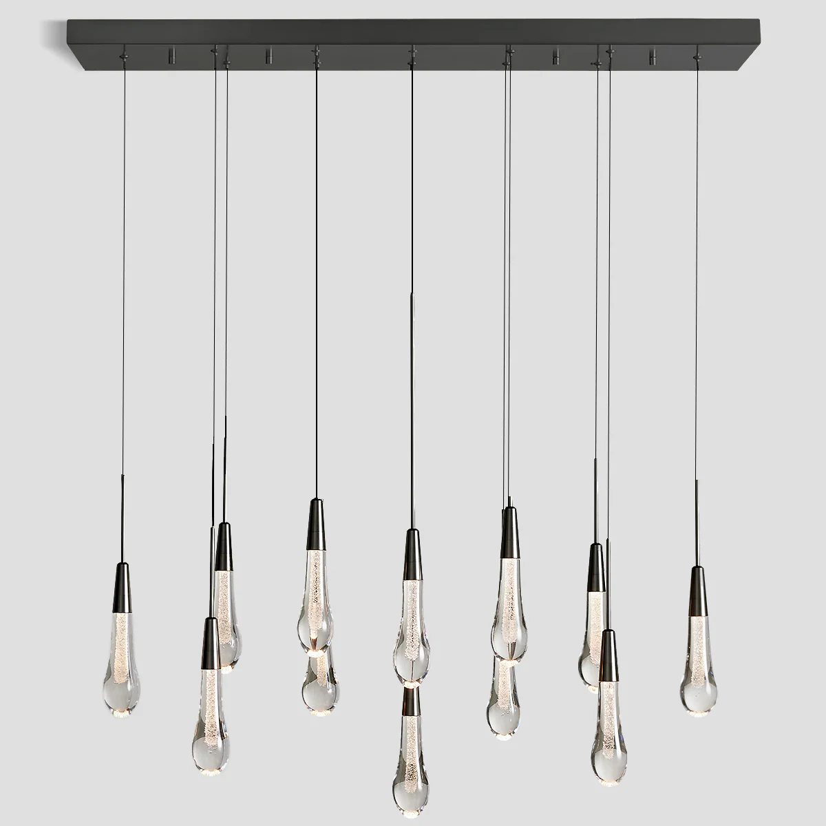 Soltaire Raindrop Glass Linear Chandelier - Image 3