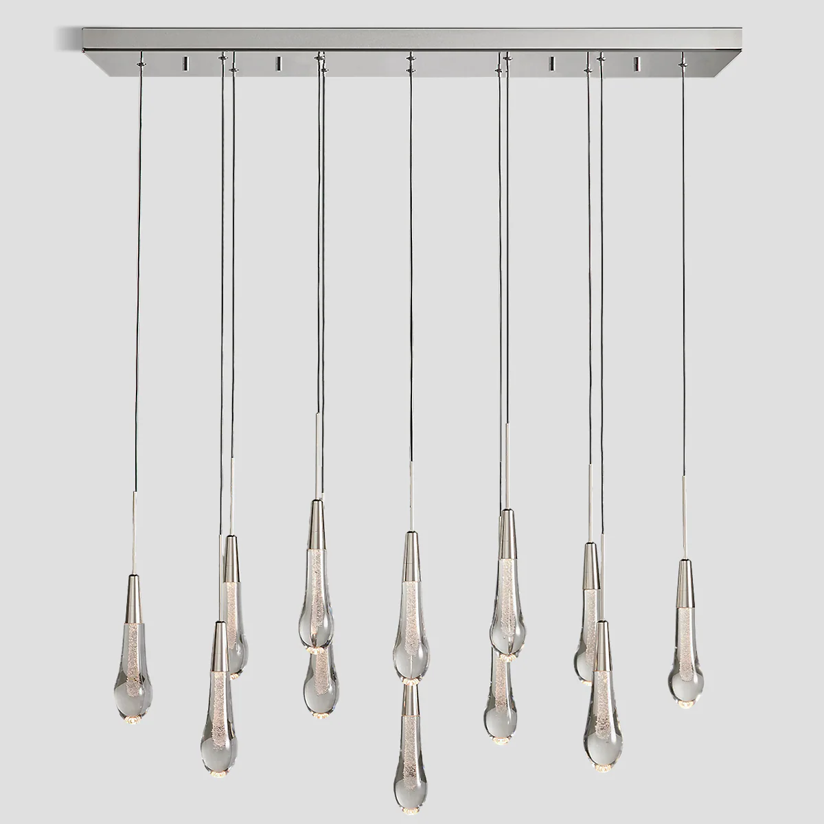 Soltaire Raindrop Glass Linear Chandelier - Image 4