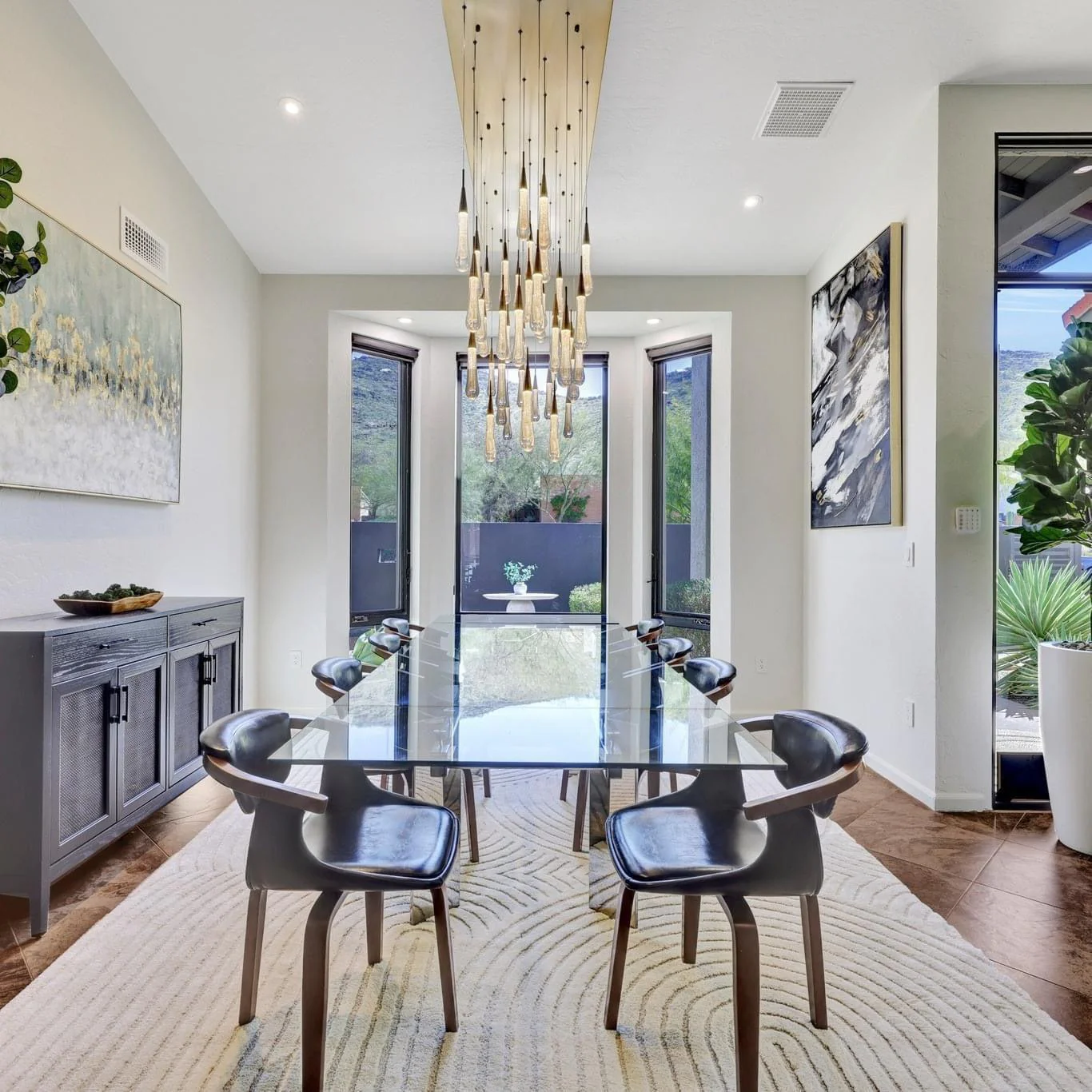 Soltaire Raindrop Glass Linear Chandelier - Image 42