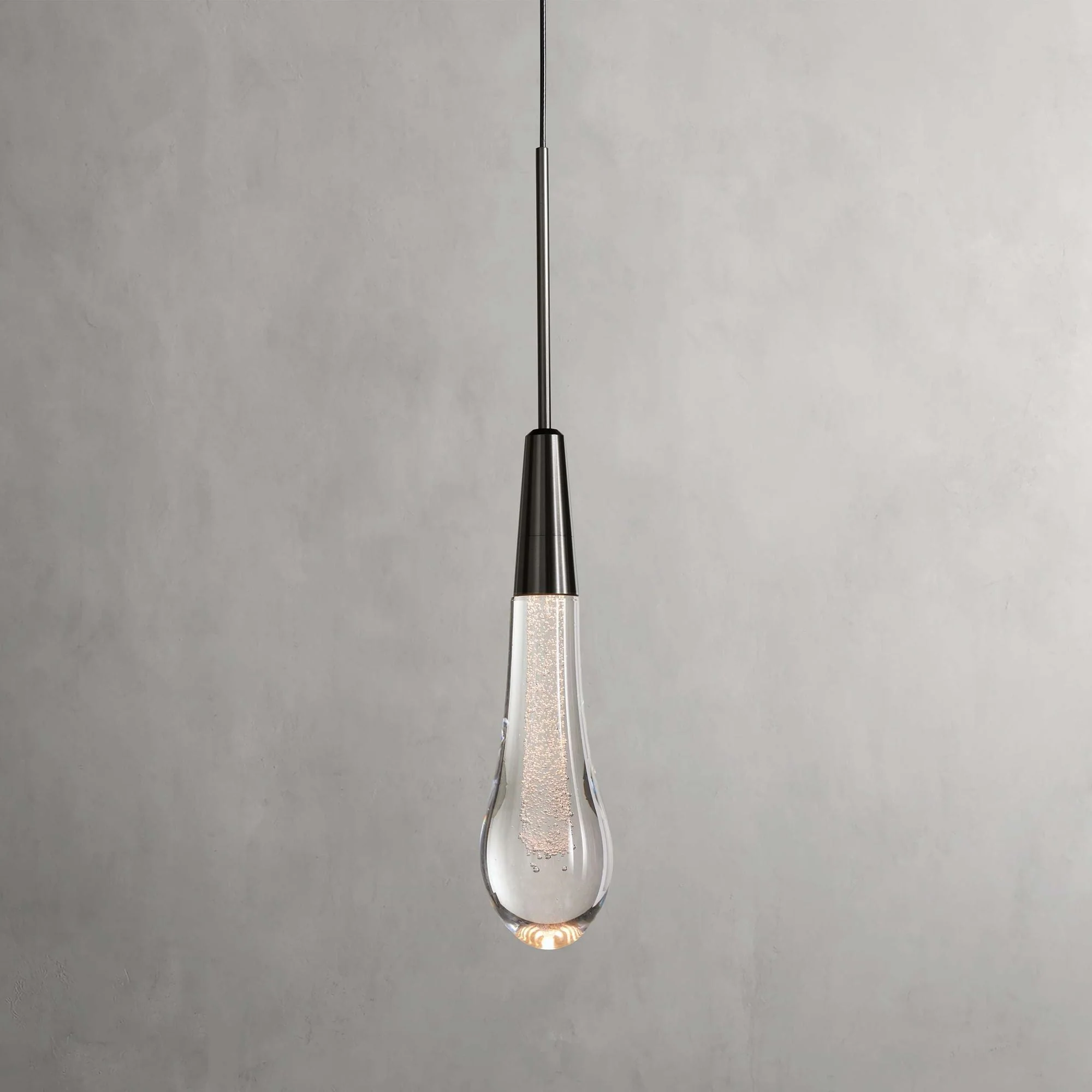 Soltaire Raindrop Glass Single Pendant Light - Image 3