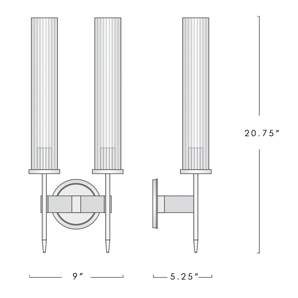 Vallon Channel Glass Double Wall Sconce - Image 10
