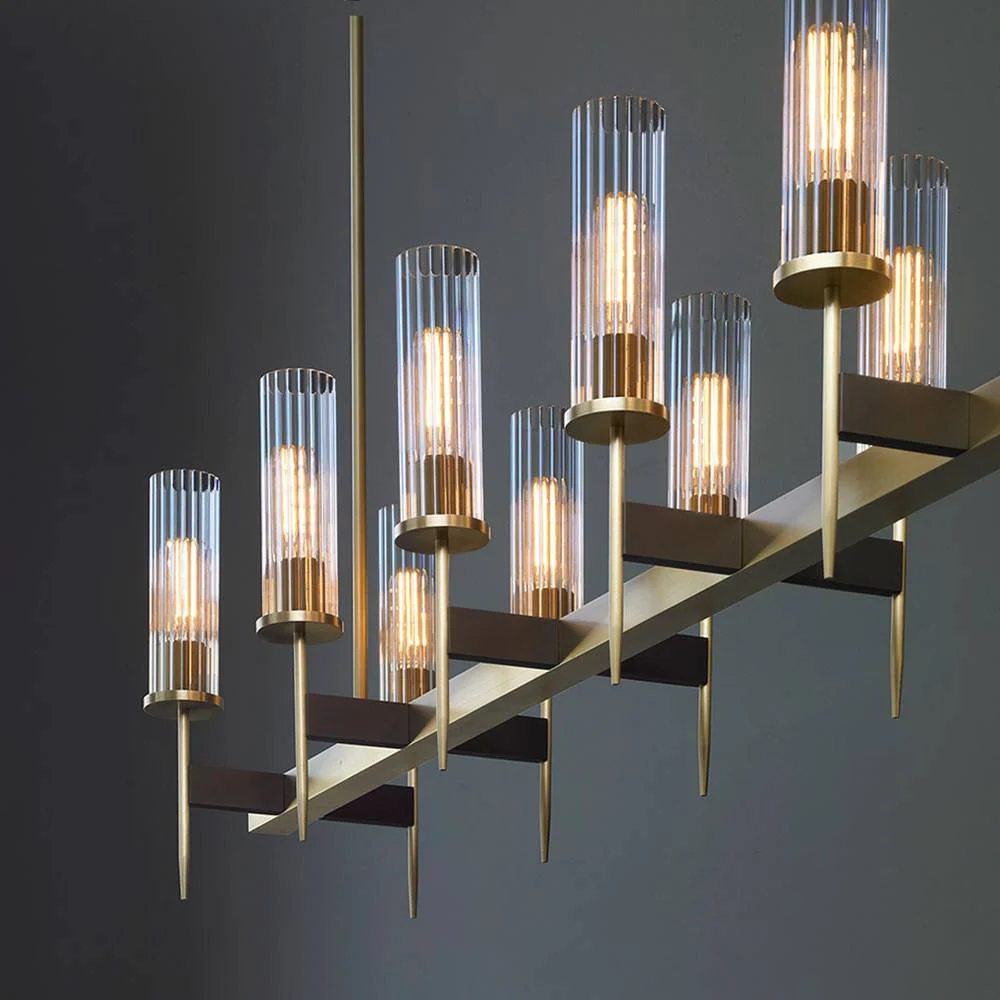 Vallon Channel Glass Linear Chandelier 60" - Image 3