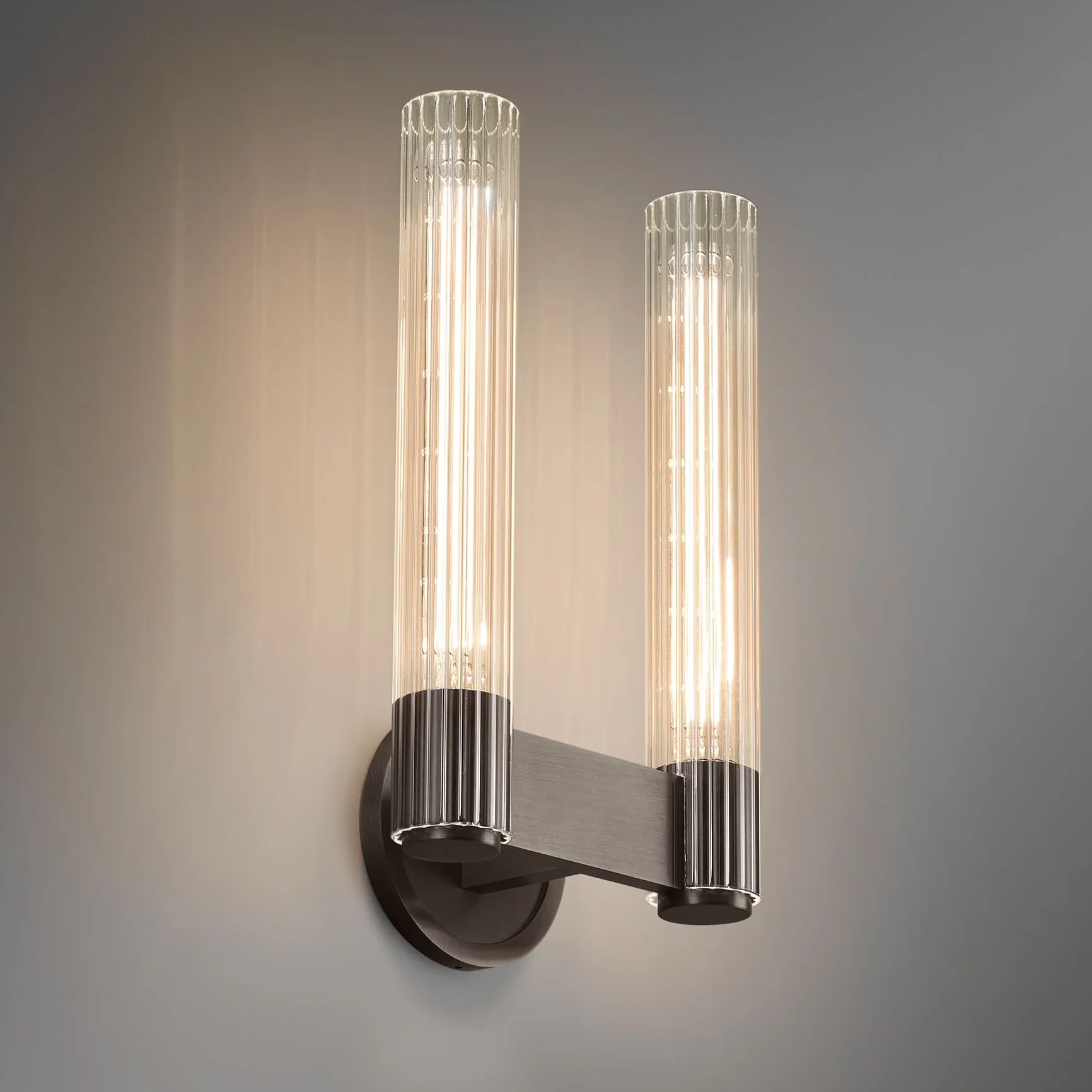 Vallon Etched Glass Double Wall Sconce - Image 2