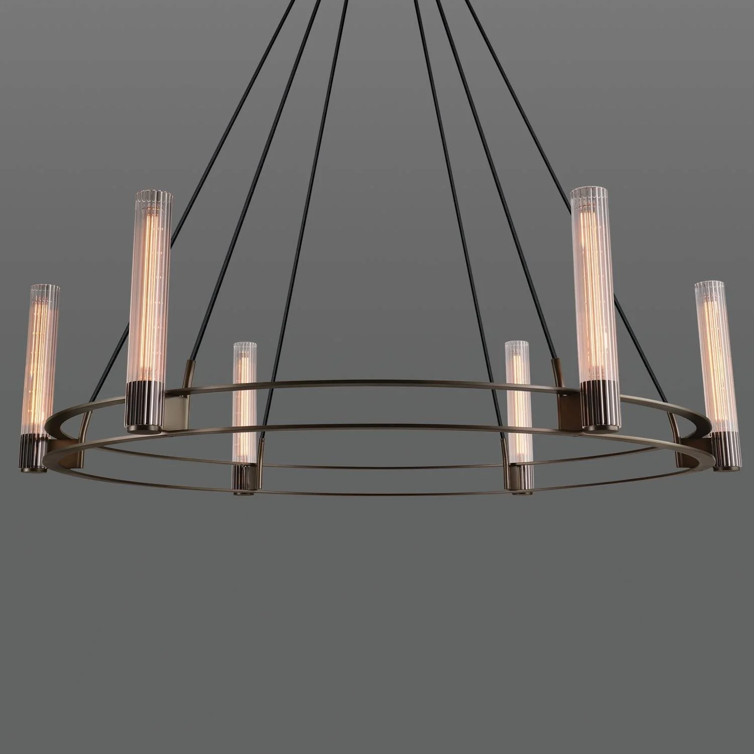 Vallon Etched Glass Round Chandelier - Image 2