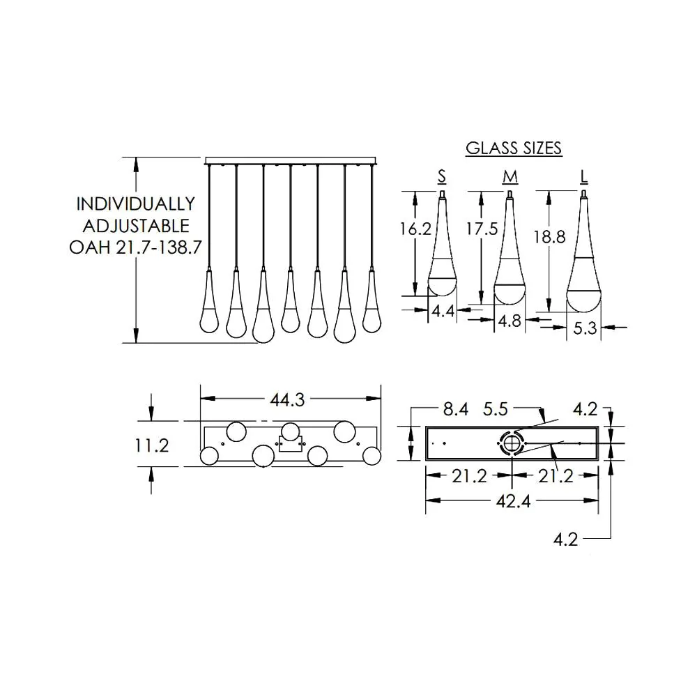 Water Drop Liquid Rectangle Chandelier - Image 10